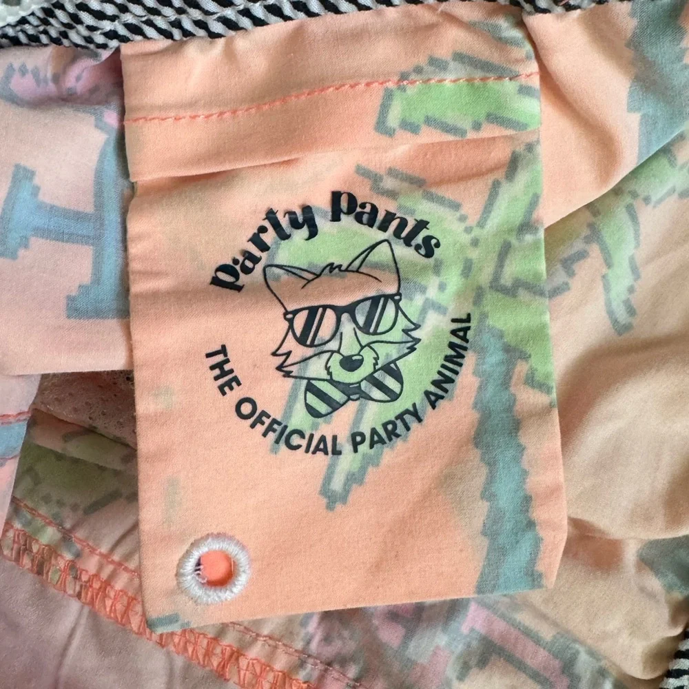 Party Pants Pink Mingo Swim Shorts Size M - Picture 5 of 8